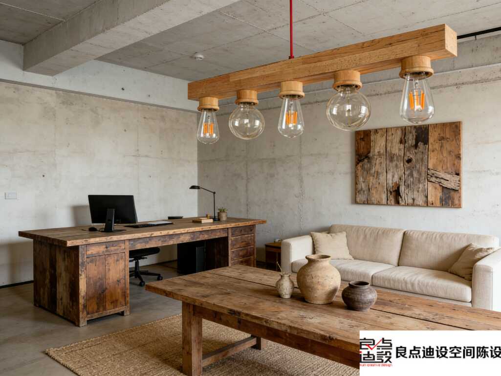 谁懂啊!工业风混搭侘寂的办公室，装修软装设计一绝太治愈了✨